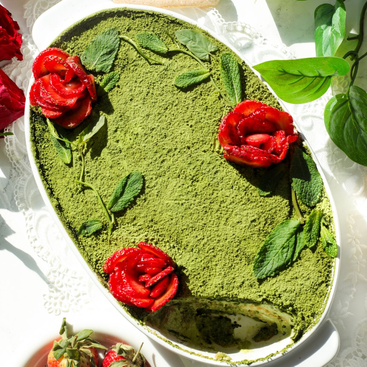 Matcha & Strawberry Tiramisu