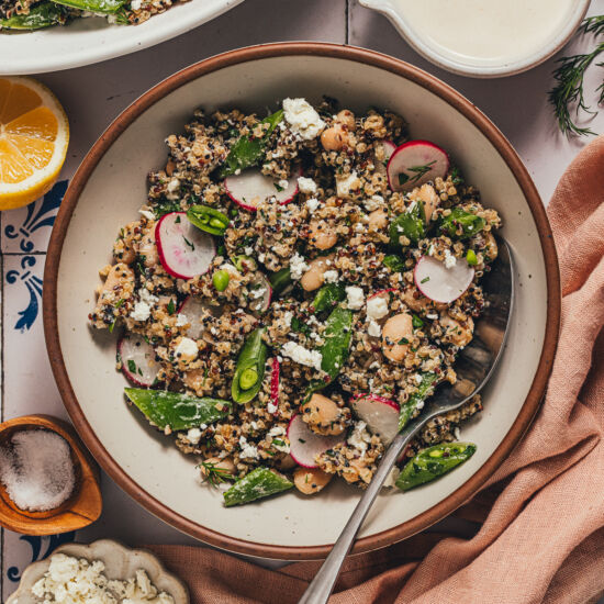 Radish & Snap Pea Quinoa Salad