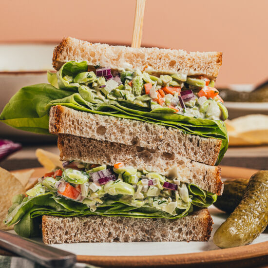 Smashed Edamame Salad Sandwiches