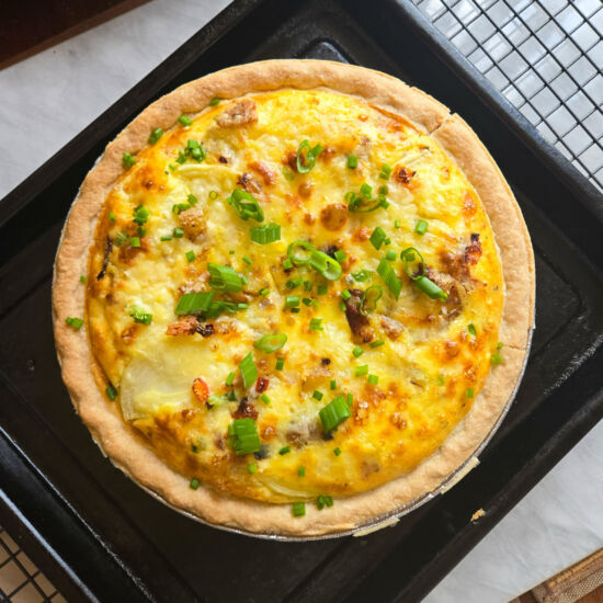Spicy Cheddar Potato Quiche