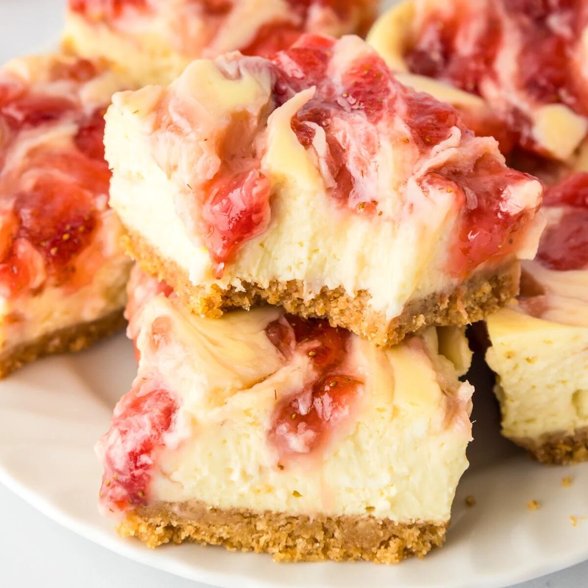 Strawberry Swirl Cheesecake Bars