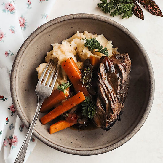 Stovetop Wine Braised Short Ribs