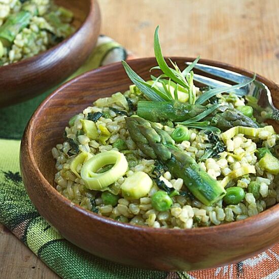 Brown Rice Risotto & Spring Veggies