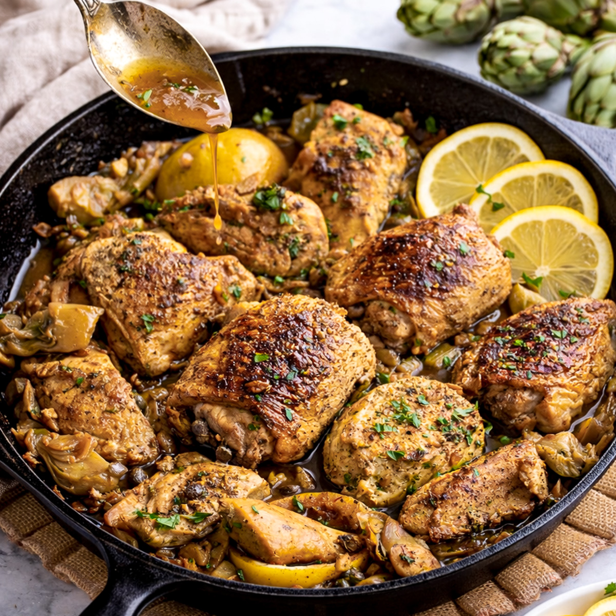 Lemon Chicken with Artichokes