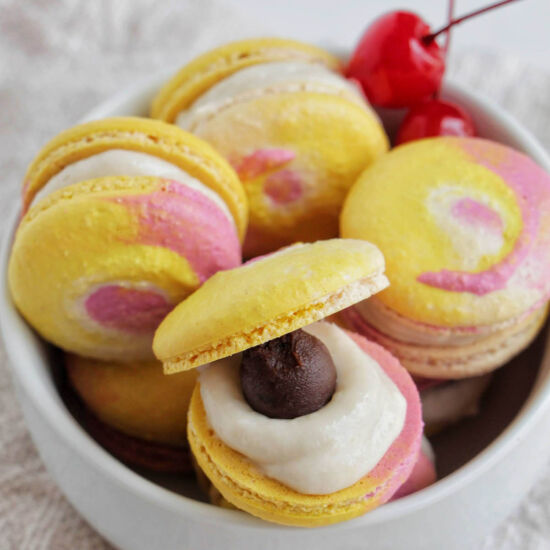 Banana Split Macarons