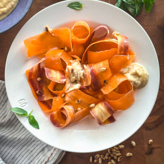 Carrot Ribbon Salad with Skordalia