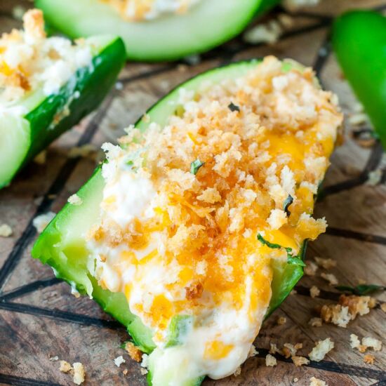 Jalapeño Popper Zucchini Boats