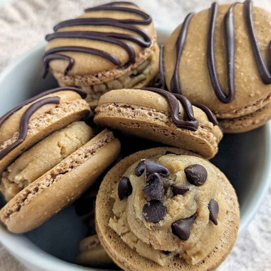 Chocolate Chip Cookie Dough Macaron