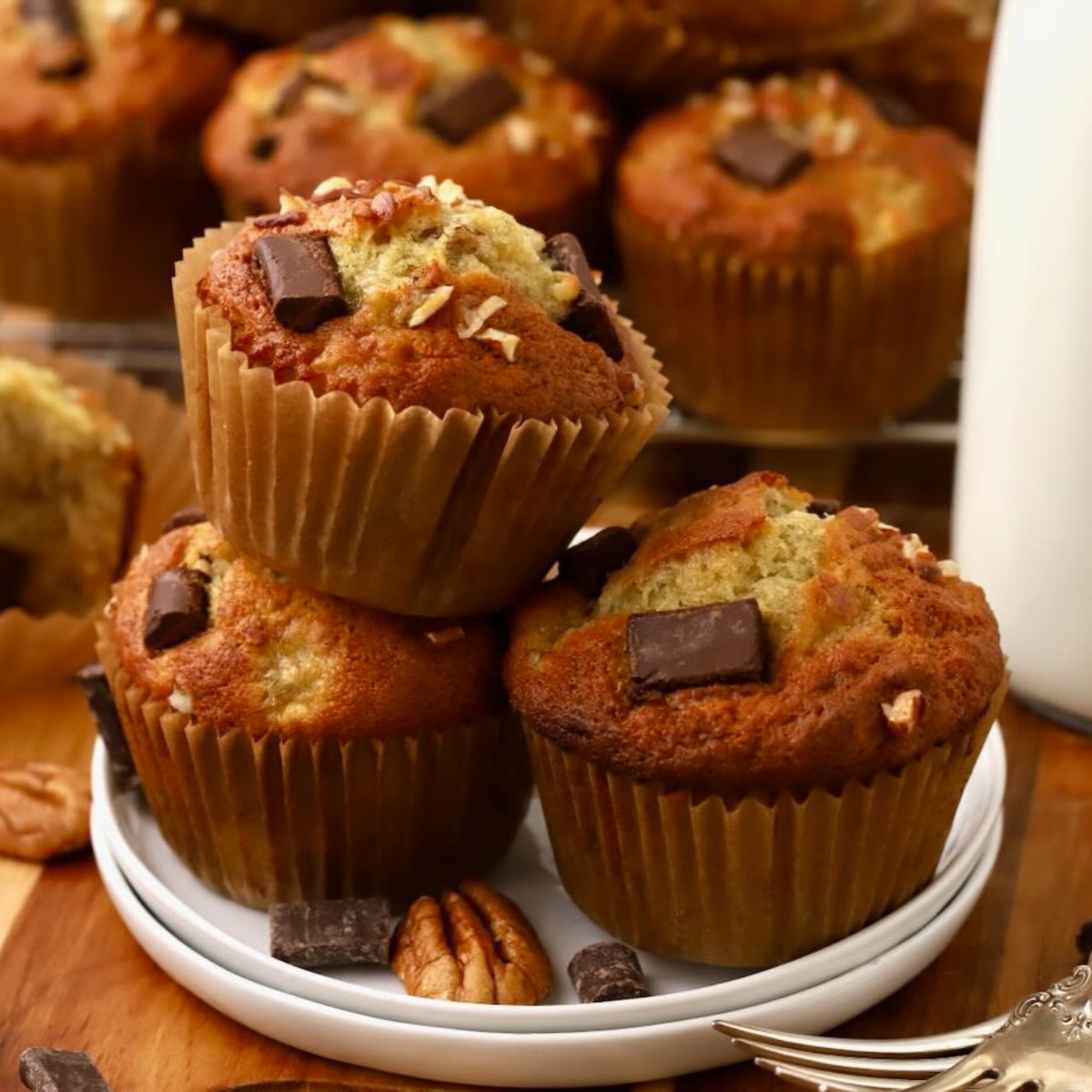 Chocolate Chunk Banana Muffins