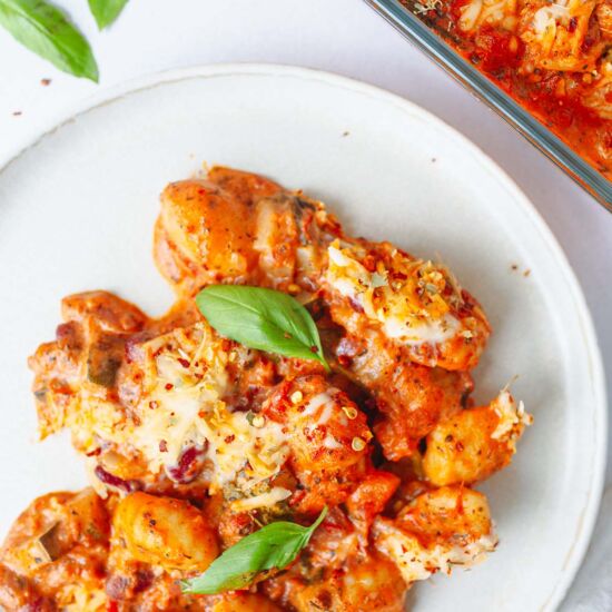 Vegan Cheesy Baked Gnocchi