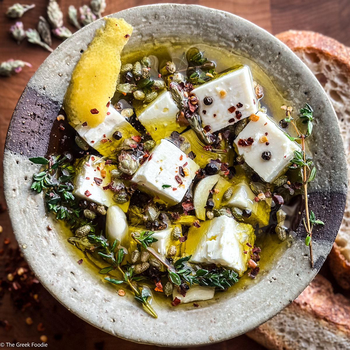 Greek Marinated Feta with Herbs
