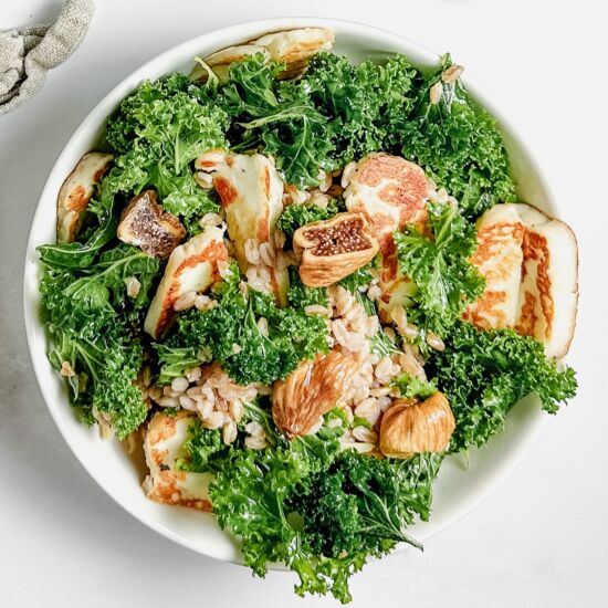 Halloumi Grain Bowl w/Figs & Lemons