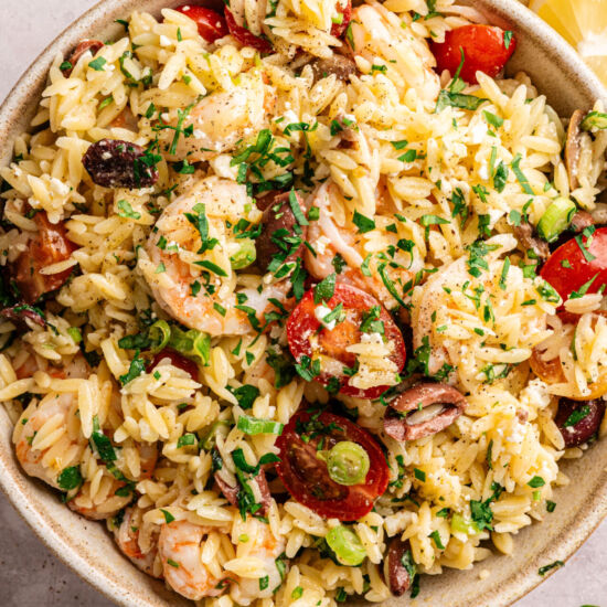 Mediterranean Shrimp Orzo Salad