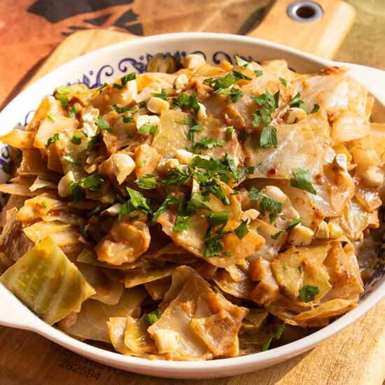 Peanut Butter Sauteed Cabbage