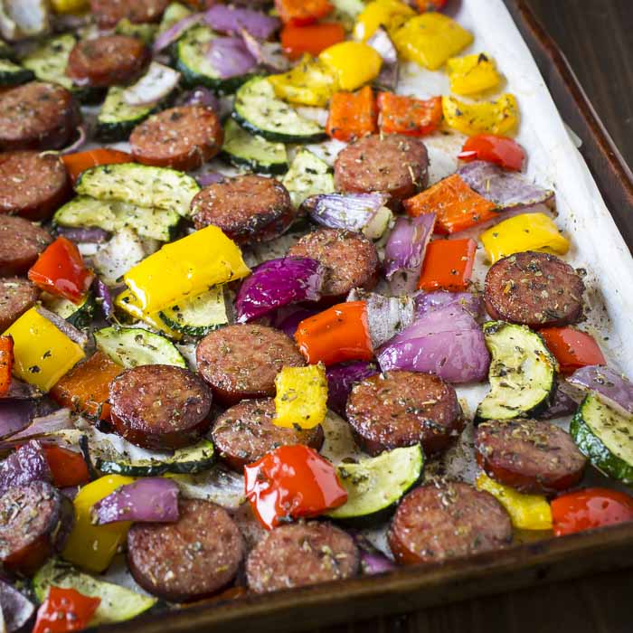Sheet Pan Kielbasa and Veggies