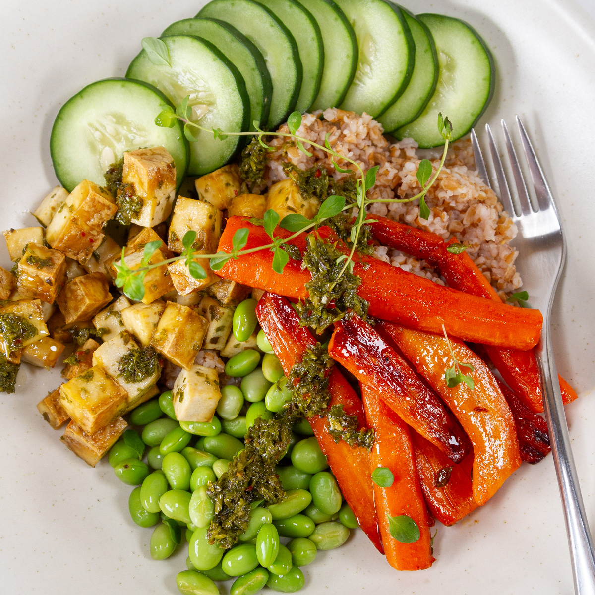Chimichurri Tofu Grain Bowl