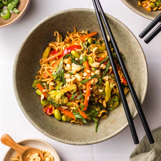 Quick Vegan Mie Noodle Stir-Fry