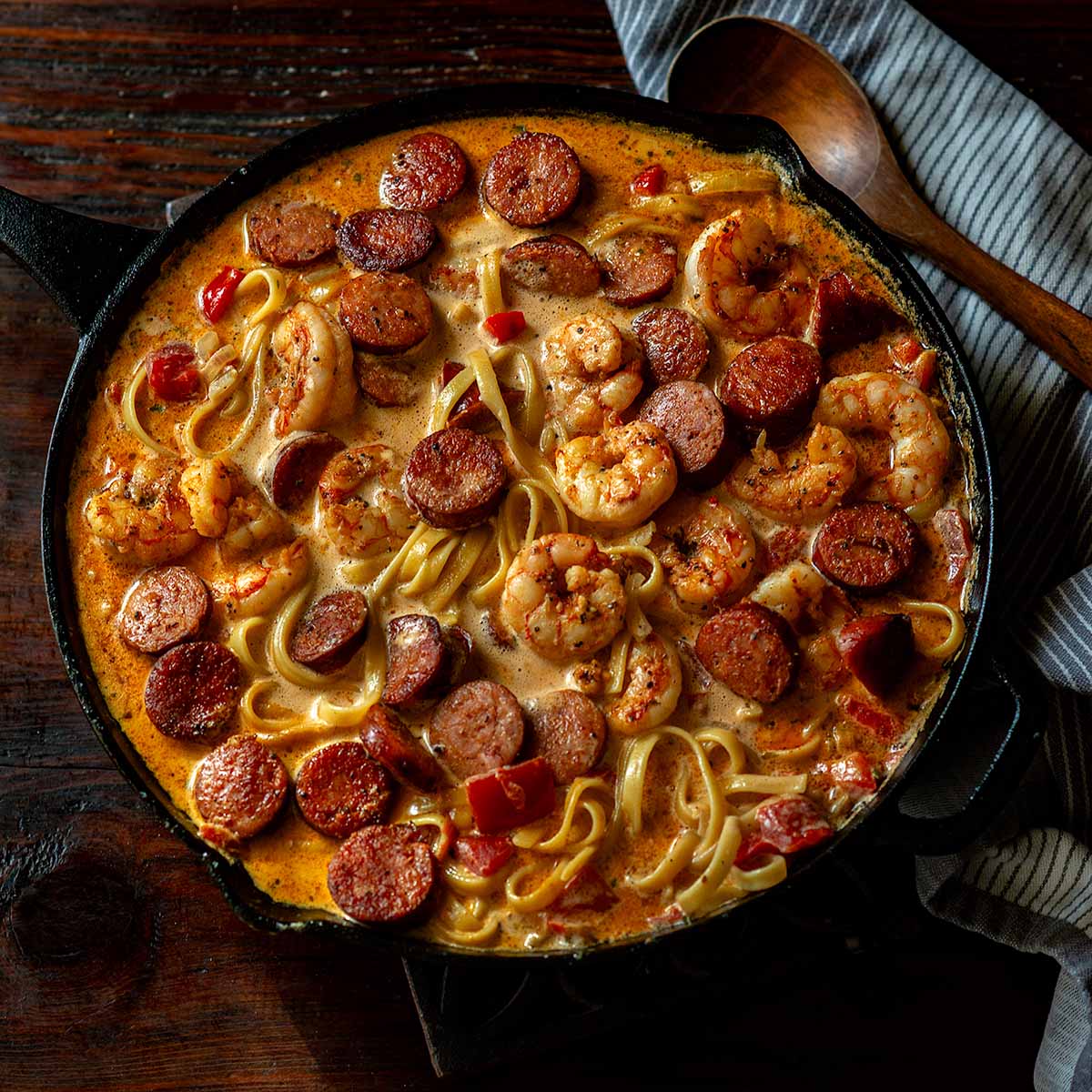 Shrimp and Sausage Cajun Pasta