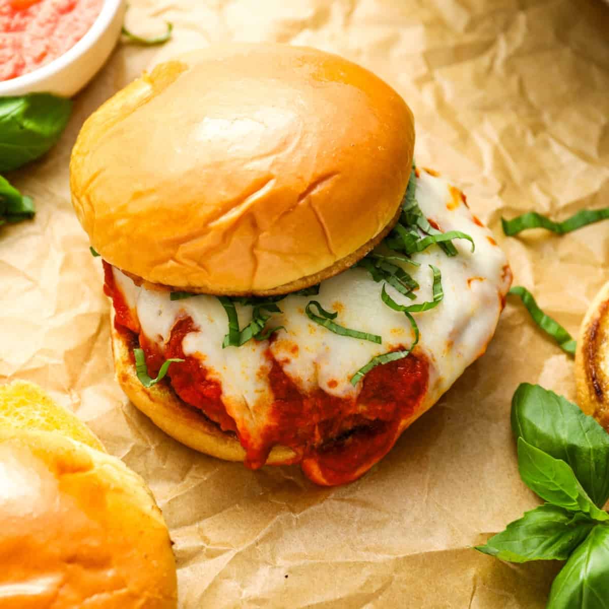 Crispy Chicken Parm Burgers
