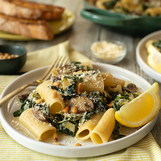 Creamy Spinach and Kale Pasta