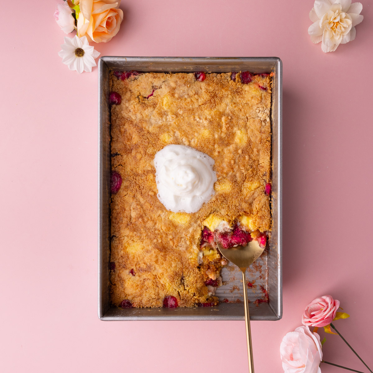 Strawberry Cheesecake Dump Cake
