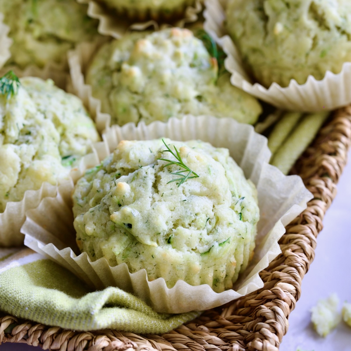 Zucchini Dill Ricotta Muffins