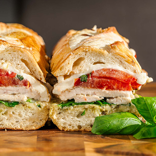 Toasted Chicken Caprese Sandwich