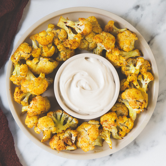 Flourless Buffalo Cauliflower Bites