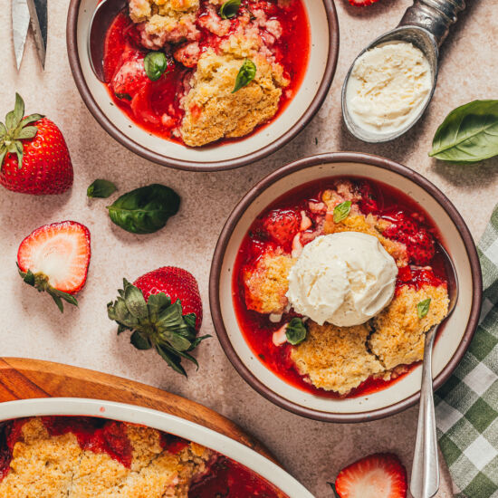 GF Strawberry Basil Cobbler
