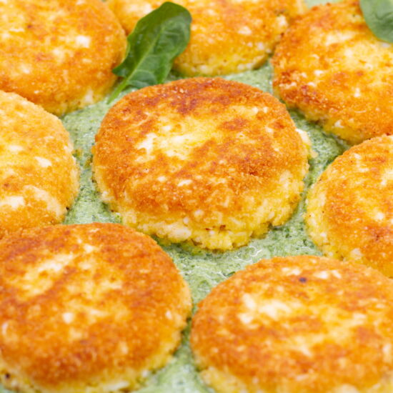Egg Cakes with Feta in Sauce