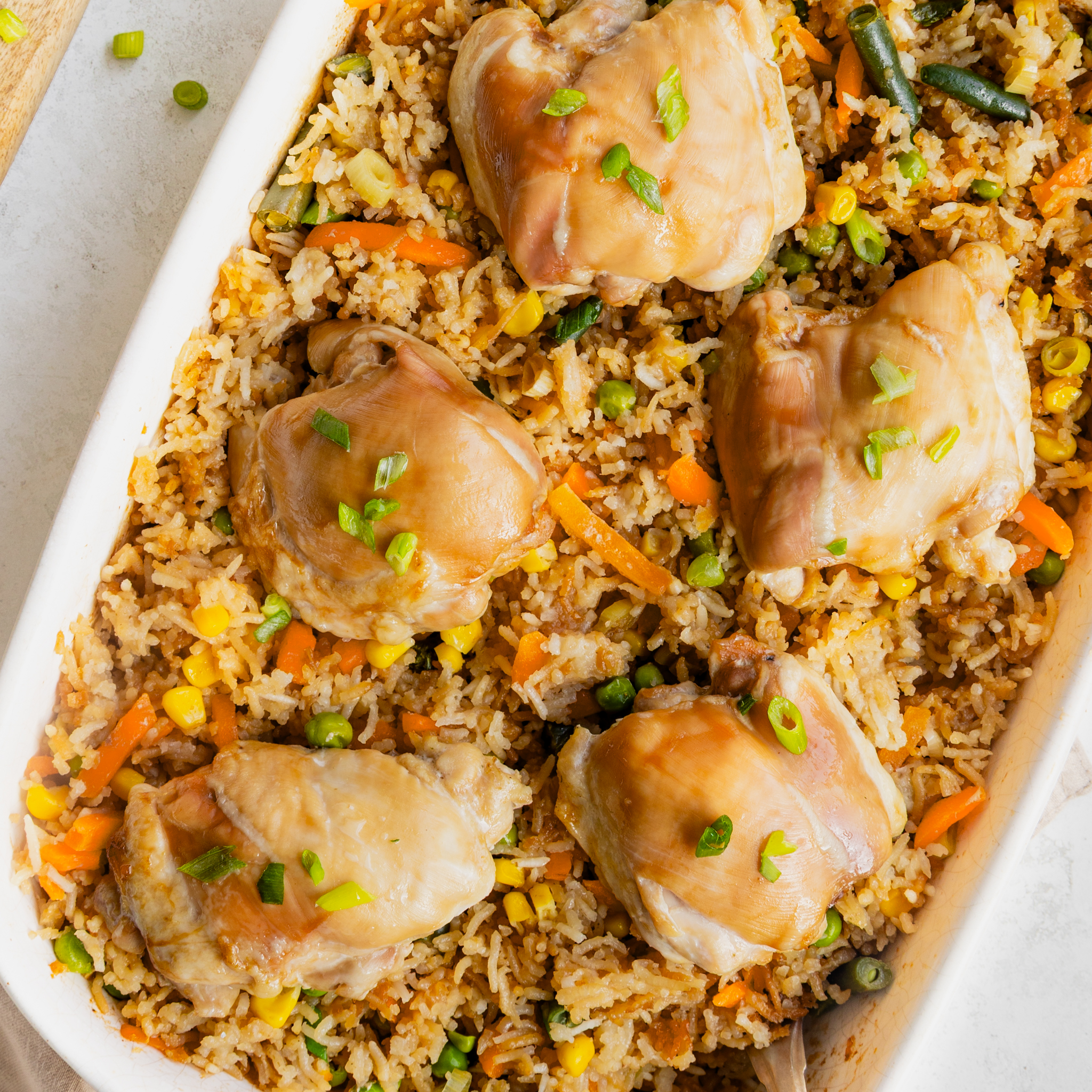 Baked Chinese Chicken & Rice