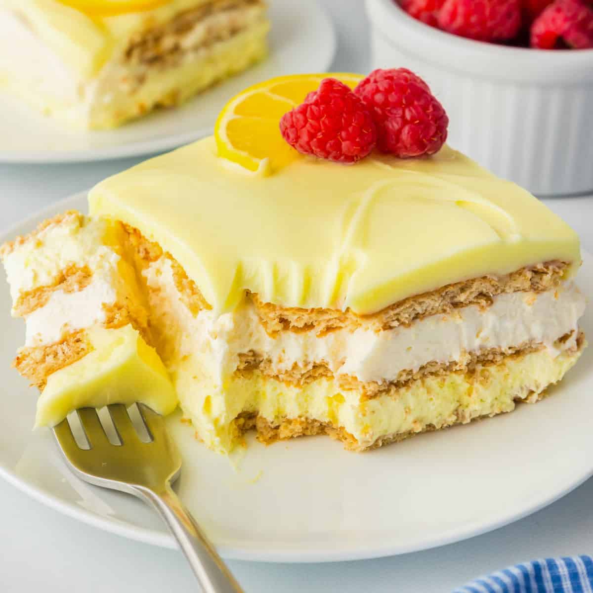 No Bake Lemon Eclair Cake