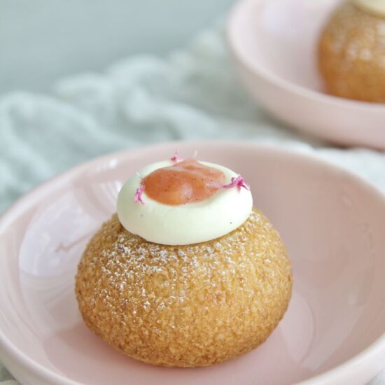 Rhubarb Vanilla Choux Pastries