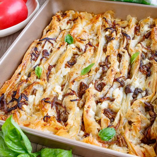 Mushroom & Feta Phyllo Pie