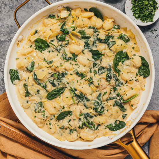 One Pot Spinach Artichoke Gnocchi