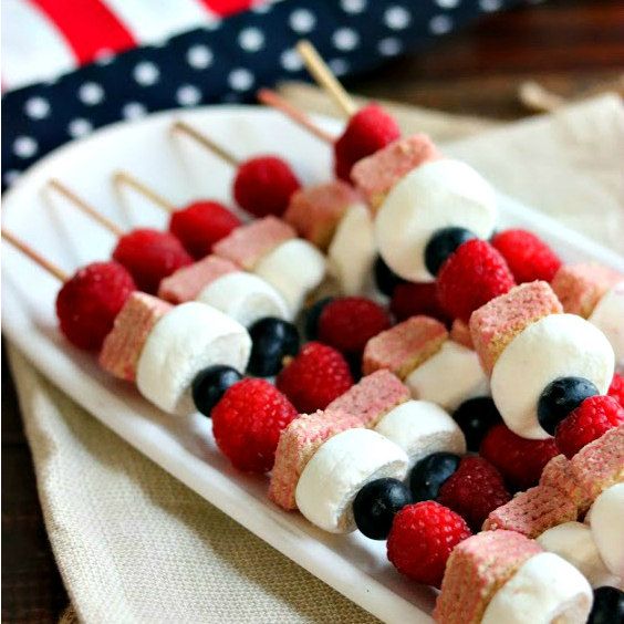 Patriotic Fruit & Cookie Kabobs