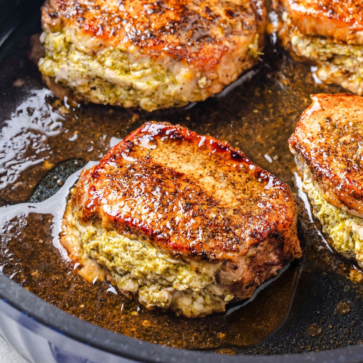 Pesto Stuffed Pork Chops