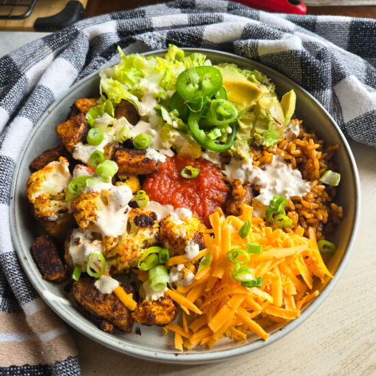 Potato & Cauliflower Queso Bowls