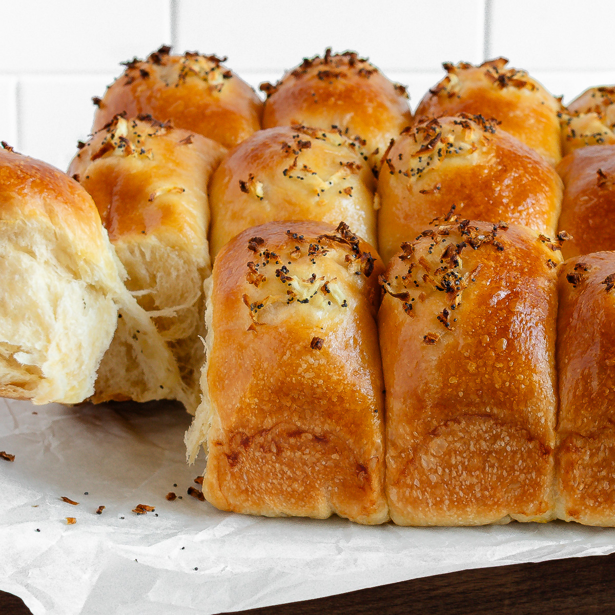 Soft Sourdough Onion Rolls