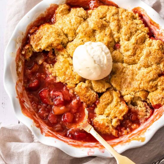 Strawberry Rhubarb Cobbler