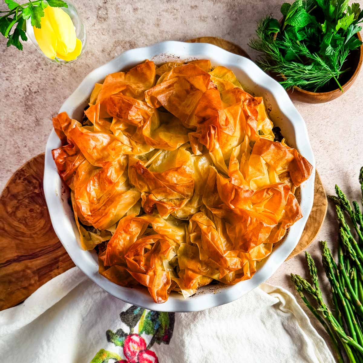 Asparagus Goat Cheese Phyllo Tart