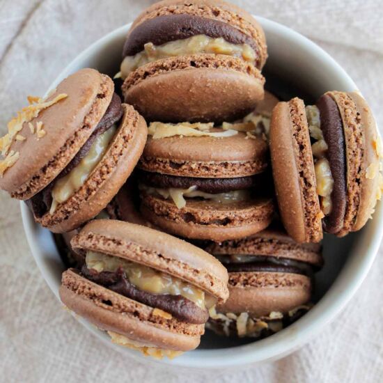 German Chocolate Cake Macarons