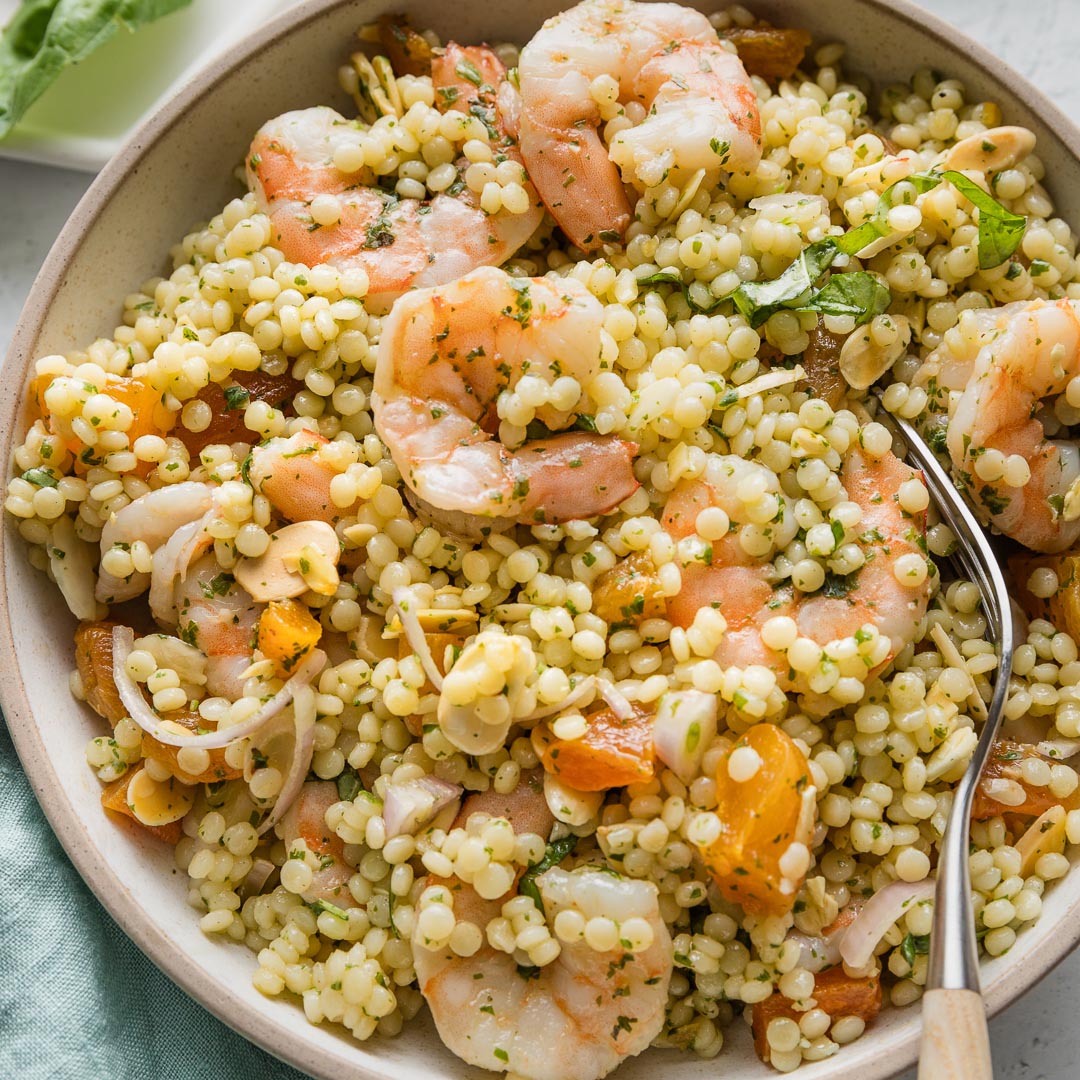 Pearl Couscous Salad with Shrimp