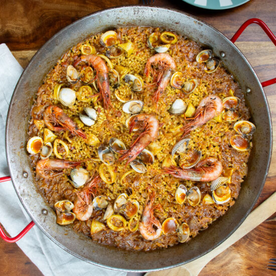 Traditional Spanish Seafood Paella