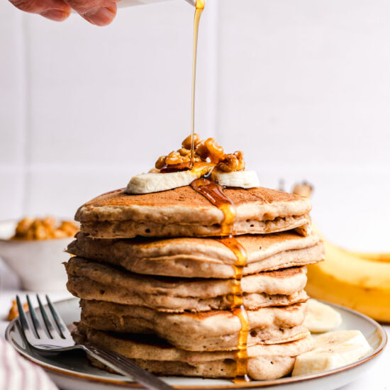 Vegan Banana Walnut Pancakes