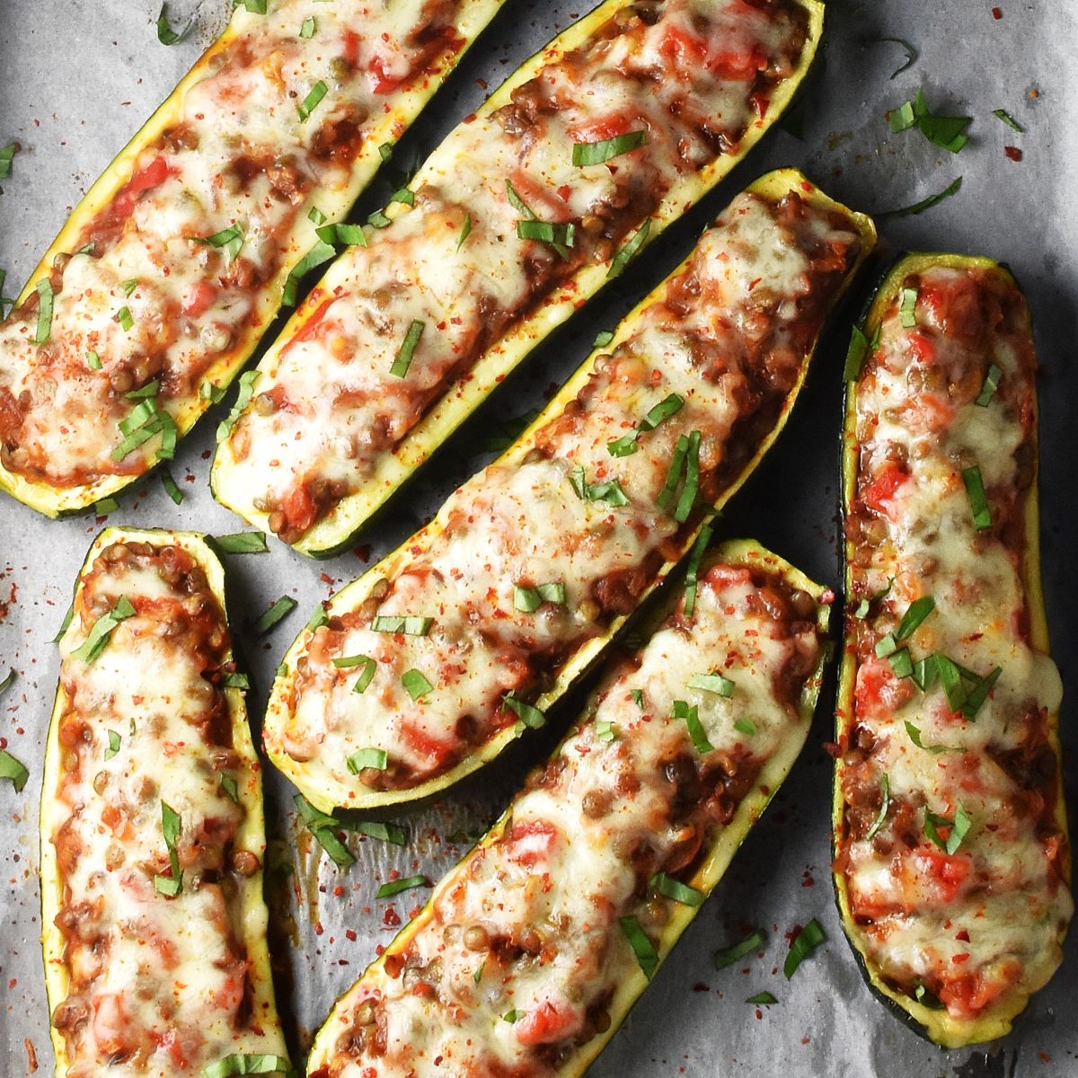 Vegetarian Stuffed Zucchini Boats
