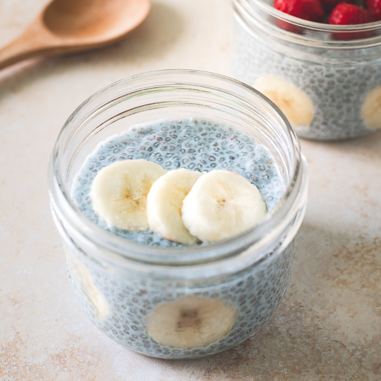 Blue Spirulina Chia Pudding