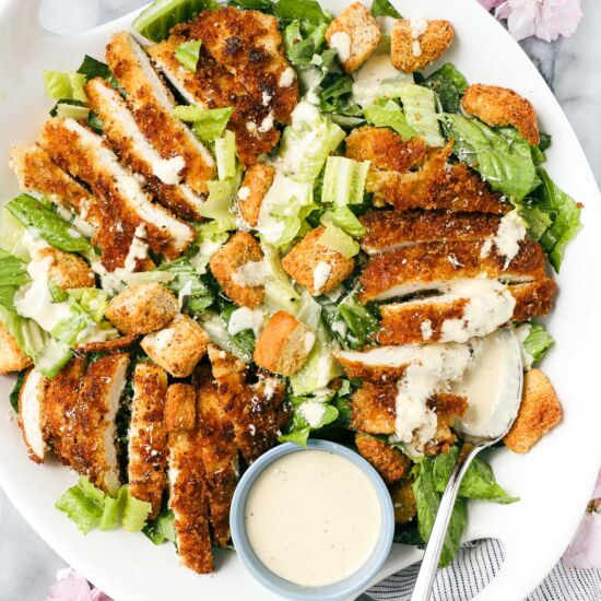 Caesar Salad with Crispy Chicken