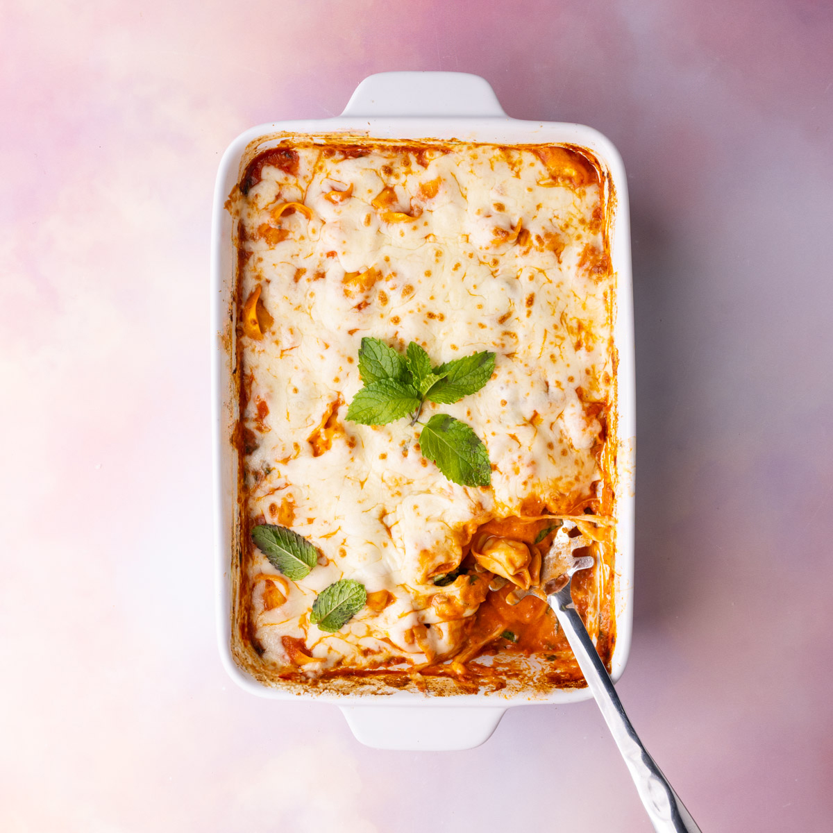 Dump and Bake Tortellini Casserole