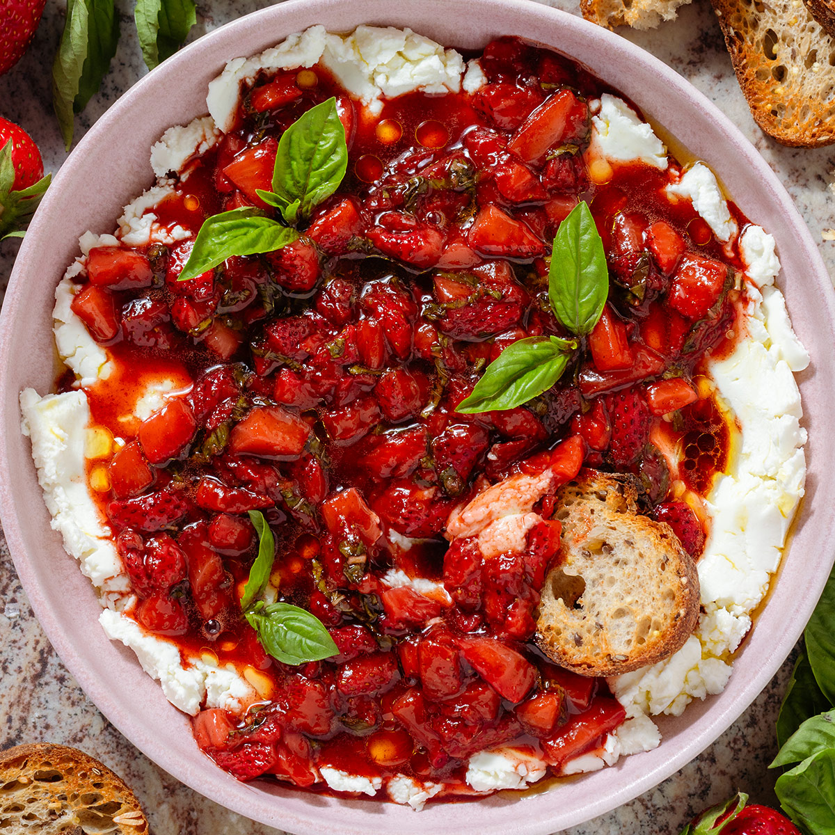 Balsamic Strawberry Goat Cheese Dip